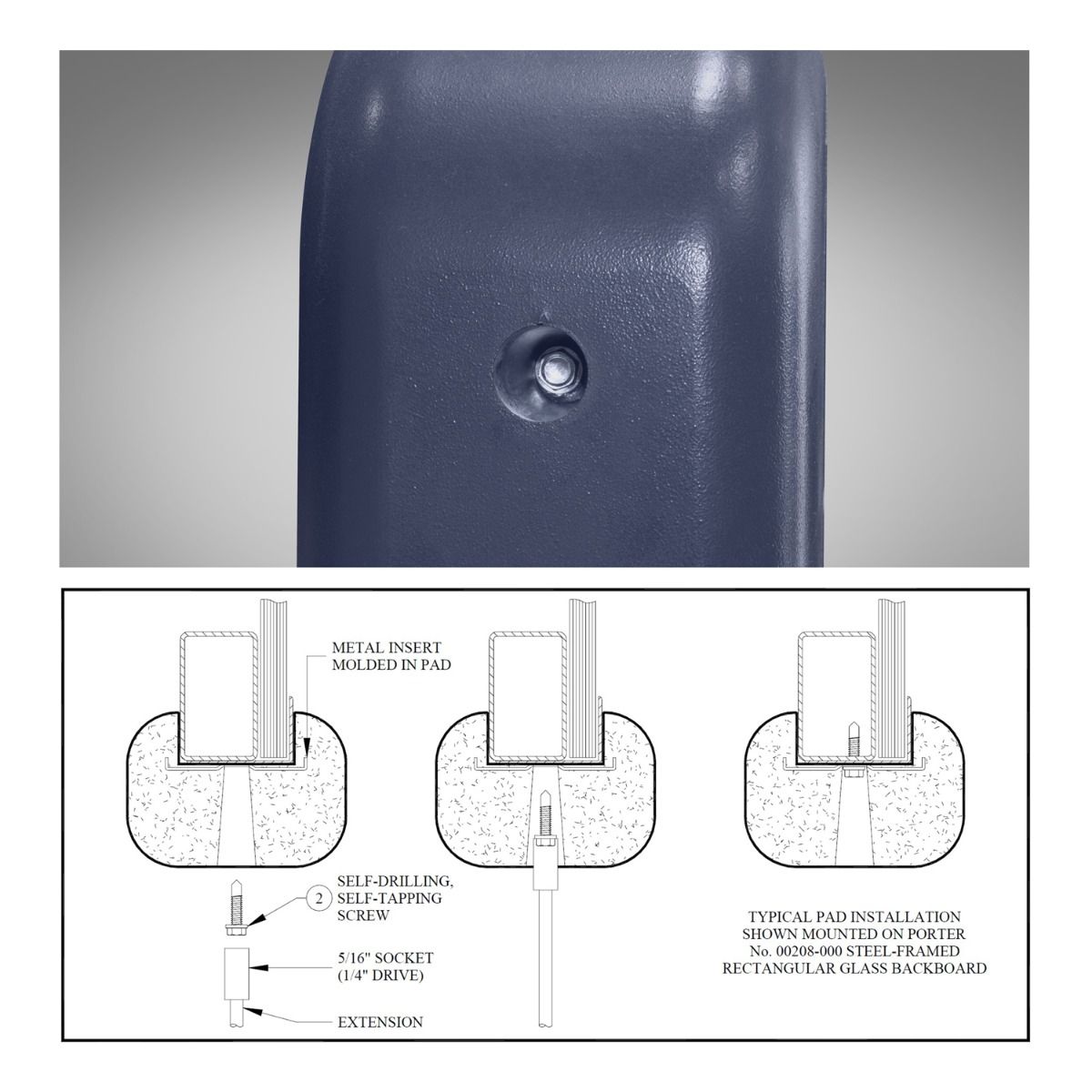 Porter Pro-Pad Bolt-On Backboard Padding